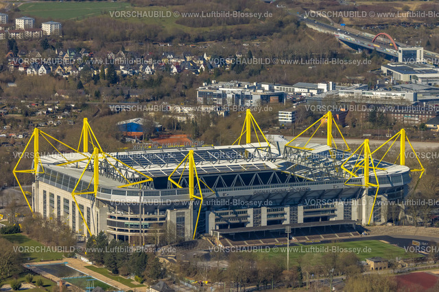 Dortmund250300730 | Luftbild, Signal Iduna Park Bundesligastadion BVB 09 Borussia Dortmund, Fußballstadion, Westfalenstadion, Dortmund, Ruhrgebiet, Nordrhein-Westfalen, Deutschland