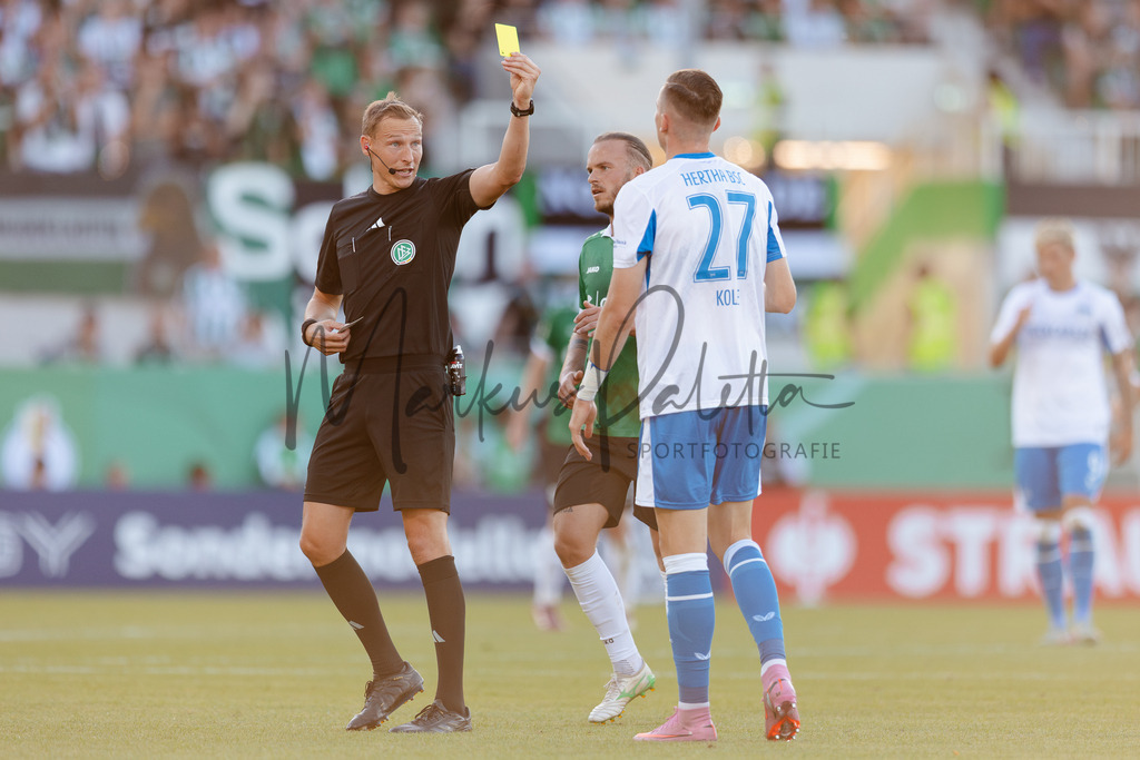 DFB-Pokal 2025/2026, 1. Runde: SC Preußen Münster - Hertha BSC Berlin | Münster, 18.08.2025: DFB-Pokal 2025/2026, 1. Runde, SC Preußen Münster gegen Hertha BSC Berlin im LVM-Preußenstadion in Münster.(Foto: sportfotografie.ms | Markus Paletta) - Realisiert mit Pictrs.com