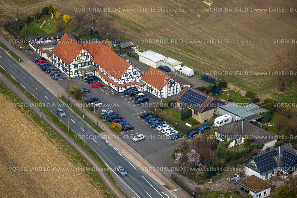 Werl240308584 | Luftbild, Hilbecker Hof Gaststätte und Restaurant, Parkplatz, Hilbeck, Werl, Nordrhein-Westfalen, Deutschland