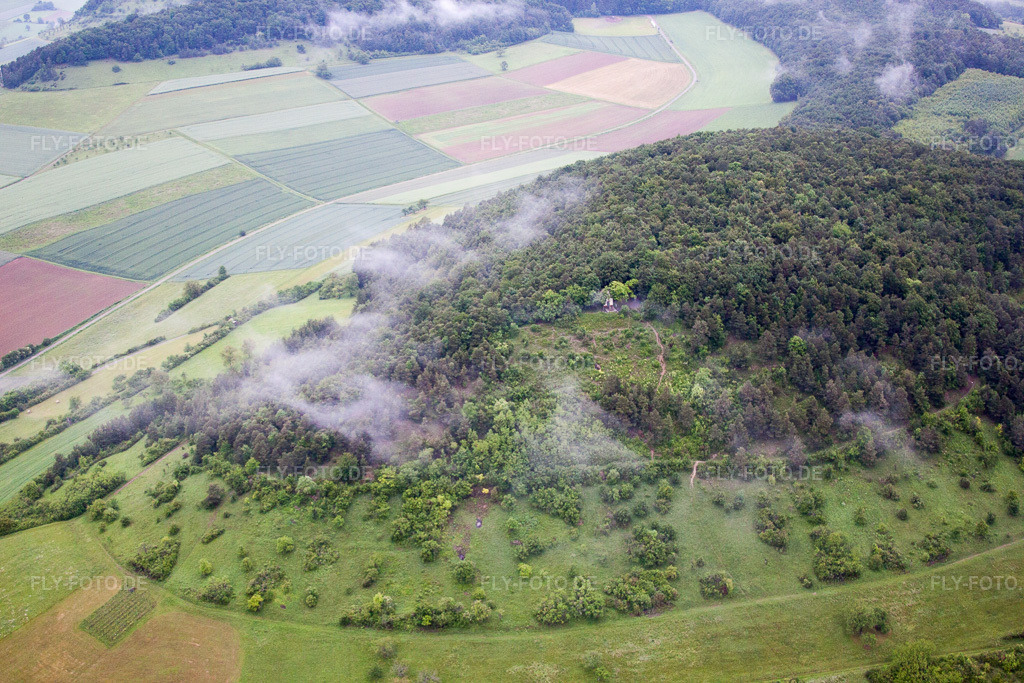 Luftbild: Sturmiusberg-Kapelle im Ortsteil Diebach in Hammelburg im Bundesland Bayern in Deutschland. Foto: IMG_65978.jpg vom 30.05.2014 durch Werner Riehm/FLY-FOTO.de