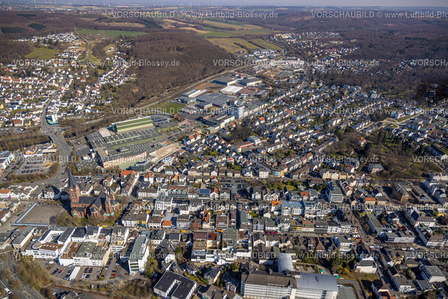 HB-Arnsberg220301789Neheim | Luftbild, Ortsansicht und Firmengelände BJB GmbH mit Gewerbegebiet Schlachthofweg in Neheim, Arnsberg, Sauerland, Nordrhein-Westfalen, Deutschland