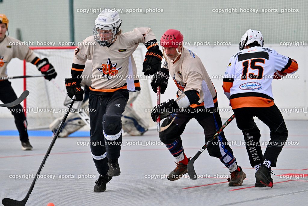 Carinthian Team Zehenthof vs. Ultras Spittal | #8 Lindner Luis Spittal Ultras, #15 Krassnig Florian Carinthian Team Zehenthof, #18 Kabas Michael Spittal Ultras, Carinthian Team Zehenthof vs. Ultras Spittal, Carinthian Team Zehenthof vs. Ultras Spittal am 10.05.2026 in Villach (Alpen Arena ), Austria, (Photo by Bernd Stefan)