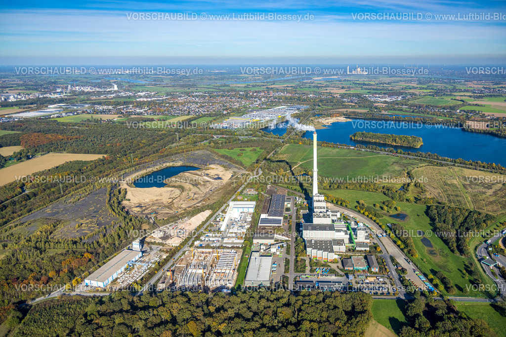 Kamp-Lintfort221004385 | Luftbild, Baustelle am AEZ Abfallentsorgungszentrum Asdonkshof, Kiesbaggerei, Rossenray, Kamp-Lintfort, Niederrhein, Ruhrgebiet, Nordrhein-Westfalen, Deutschland