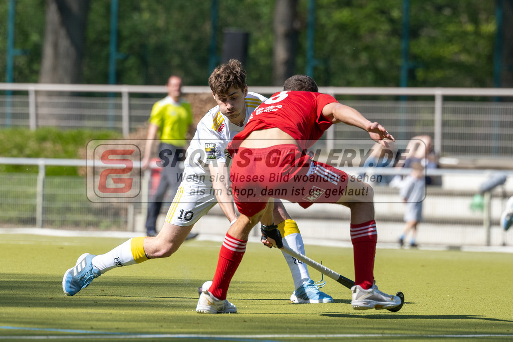 SFE_20250412_0041 | Köln, Deutschland, 12.04.2025:  Hockey 1. Bundesliga Herren Rot-Weiss Köln - Harvestehuder THC im KTHC Stadion Rot-Weiss Köln Tennis and Hockey Club am 12.04.2025 in Köln, Deutschland. (Foto von Stephan Fehrmann)Köln, Germany, 12.04.2025: Hockey 1. Bundesliga Herren Rot-Weiss Köln - Harvestehuder THC in KTHC Stadion Rot-Weiss Köln Tennis and Hockey Club at 12.04.2025 in Köln, Deutschland. (Foto from Stephan Fehrmann)
