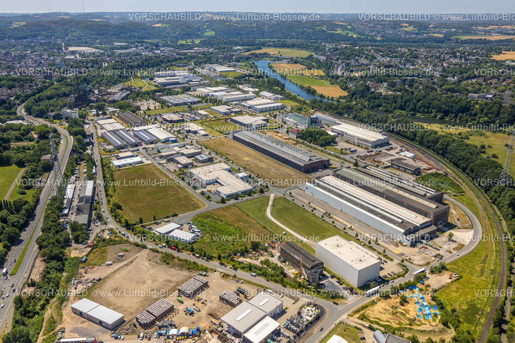 Hattingen230708336 | Luftbild, Gewerbepark und Landschaftspark Henrichshütte, Hattingen, Ruhrgebiet, Nordrhein-Westfalen, Deutschland