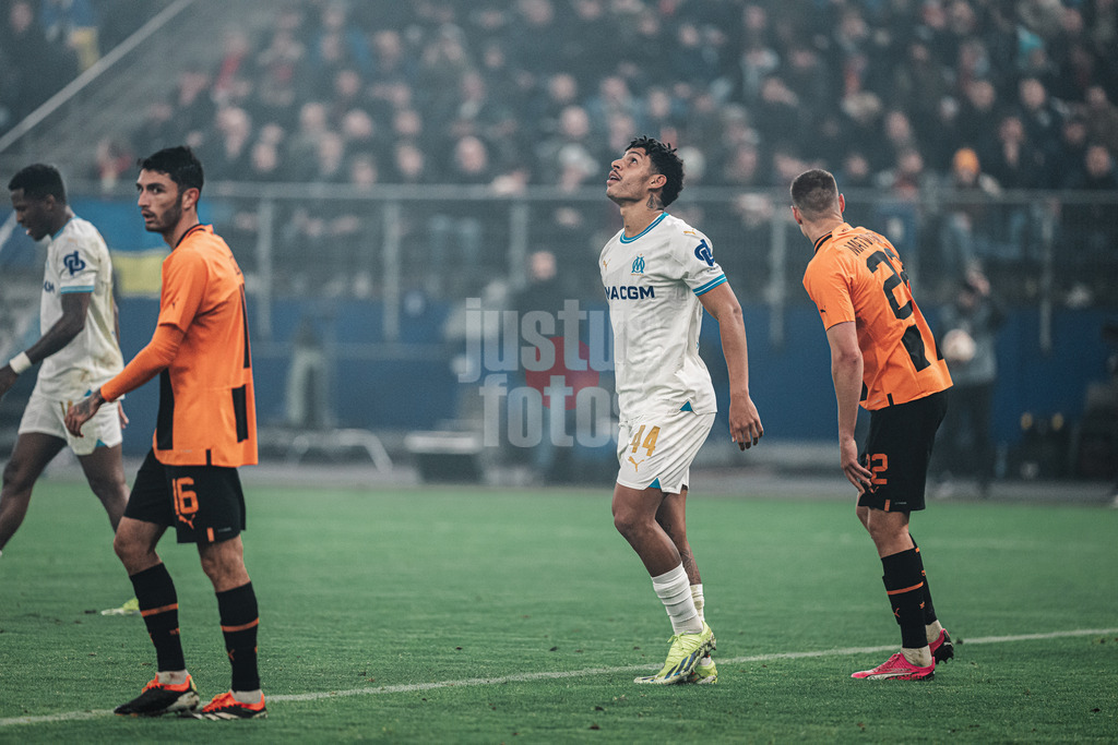 Fußball | Herren | Saison 2023/2024 | Play-Offs Europa League | FC Shakhtar Donetsk (UKR) vs. Olympique Marseille (FRA) | 15.02.2024 | Luis Henrique (#44, Olympique Marseille) nach vergebener Chance