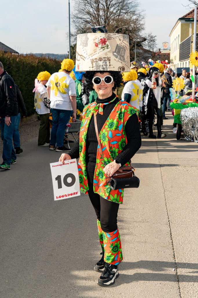 06_MASKEN-Gruppe_8818 | Fotostrecke: FASCHINGSUMZUG 2025 in Loosdorf. 22 Masken(gruppen)-Teilnehmer: Loosdorfer Vereine, Wirtschaftstreibende, Gemeindeabordnungen sowie Kreditinstitute. rund 700 Besucher entlang der Hauptstrasse. Veranstaltungs-Sicherung durch Mannschaft der FF-Loosdorf mit schwerem Gerät. Maskenprämierung am EKZ-Platz durch Bgm. Thomas Vasku in den Kategorien: Bester Festwagen (Fa. gkonzept-Groissenberger; Beste Personengruppe-ASK-Loosdorf; Beste Einzelperson; Weiteste Anreise-FF Schollach;