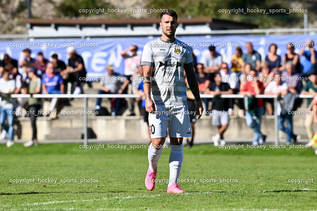 ATUS Velden vs. ASKÖ Köttmannsdorf 7.10.2023 | #10 Adis Ajkic Köttmannsdorf, ATUS Velden vs. ASKÖ Köttmannsdorf 7.10.2023, ATUS Velden vs. ASKÖ Köttmannsdorf am 07.10.2023 in Velden (Wald Arena Velden), Austria, (Photo by Bernd Stefan)