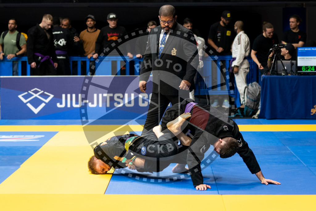 20240123PBB01216 | Fighters compete during the second day of the IBJJF European Championship in Paris, France, on January 23, 2024.