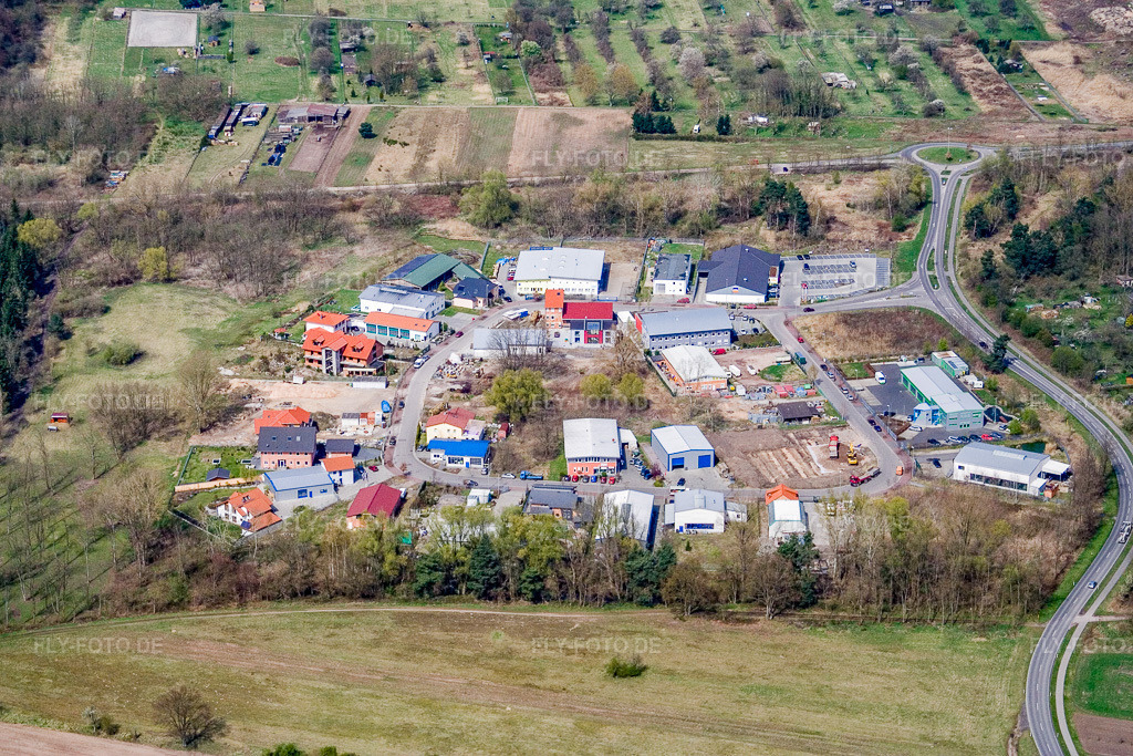 Luftbild: Gewerbegebiet S in Jockgrim im Bundesland Rheinland-Pfalz in Deutschland. Foto: IMG_10256.jpg vom 08.04.2008 durch Werner Riehm/FLY-FOTO.de