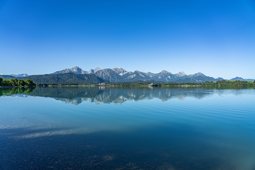 Wandbild - Forggensee mit Bergen | Michael Helmer - Allgäu Bilder auf Leinwand bestellen