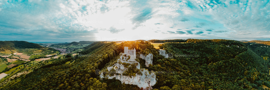 Ruine Reussenstein im Sonnenaufgang | löwenblicke | shop