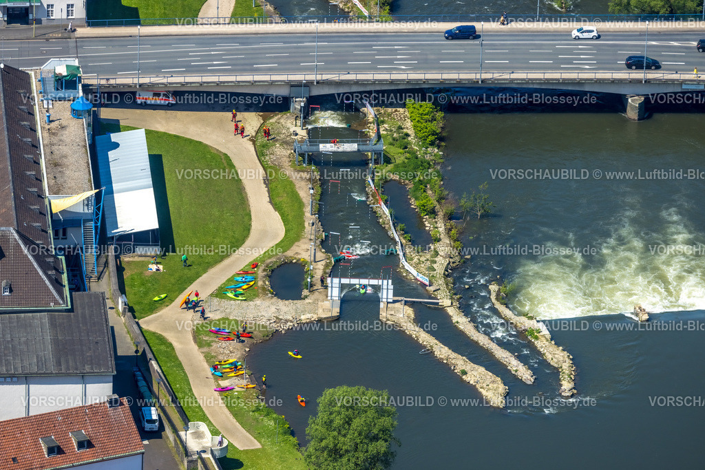 Hagen230501676Hohenlimburg | Luftbild, Fluss Lenne, Wildwasserpark Hagen-Hohenlimburg, Lenne Rafting, Kanu-Slalom-Strecke, Hohenlimburg, Hagen, Sauerland, Nordrhein-Westfalen, Deutschland