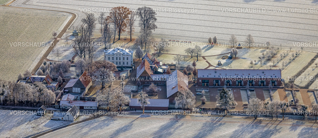 Hamm221200923HausKump | Luftbild, Hotel Gut Kump in winterlicher Landschaft, Rhynern, Hamm, Ruhrgebiet, Nordrhein-Westfalen, Deutschland