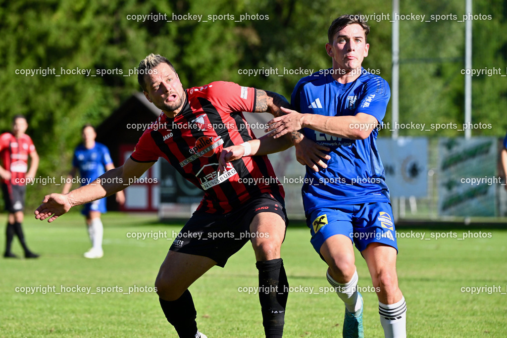 ATUS Nötsch vs. Thal Assling | #91 Christian Lussnig ATUS Nötsch, #10 Julian Jakob Moser Thal Assling, ATUS Nötsch vs. Thal Assling, ATUS Nötsch vs. Thal Assling am 31.08.2025 in Nötsch (Dobratsch Arena), Austria, (Photo by Bernd Stefan)
