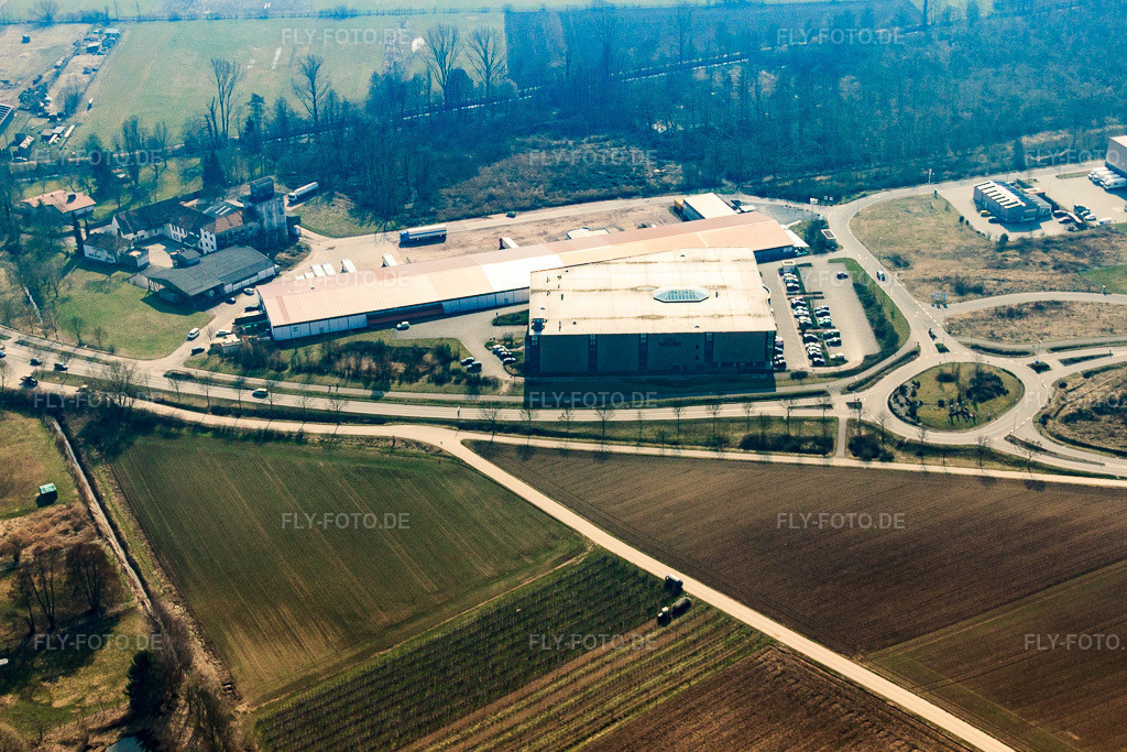 Luftbild: Möbel Weber im Gewerbepark West in Herxheim bei Landau im Bundesland Rheinland-Pfalz in Deutschland. Foto: IMG_37725.jpg vom 05.03.2011 durch Werner Riehm/FLY-FOTO.de