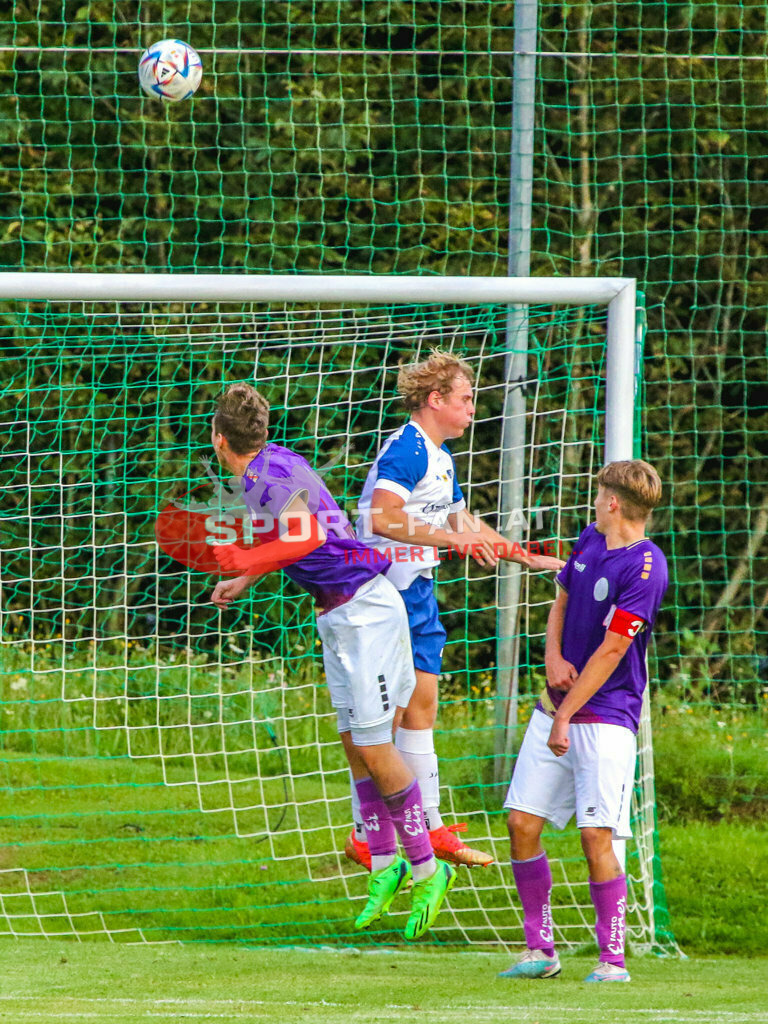 Austria Klagenfurt Amateure - SK Treibach 1-1, Kärntner Liga 2. Runde | Julian Maurer (SK Treibach #18) Dennis Meschnik (Austria Klagenfurt Amateure, K, #3) Austria Klagenfurt Amateure - SK Treibach 1-1 am 08.08.2023 in Brückl
(Sportplatz), Austria, (Photo by Ernst Krawagner sport-fan.at) - Realisiert mit Pictrs.com