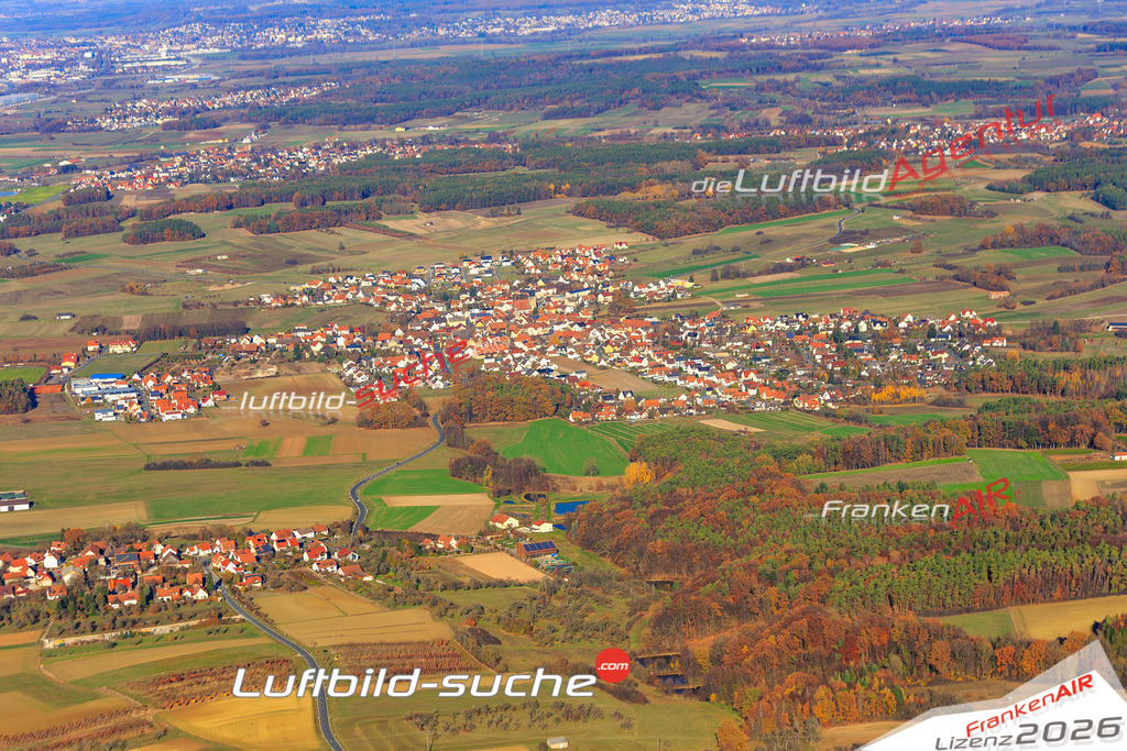 Das Luftbild der Stadt Langensendelbach wurde 2018 vom Flugzeug heraus erstellt (keine Drohne) Aufnahmehöhe ca.400 Meter- hohe Auflösung für beste Druck-Qualität