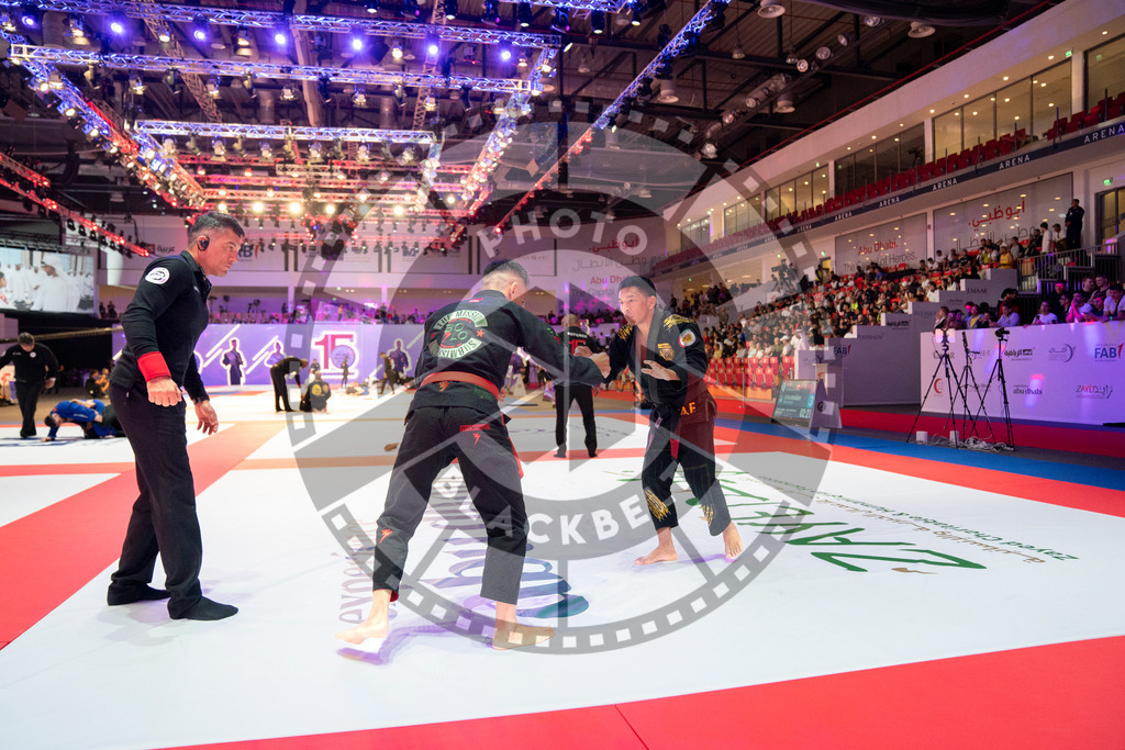 20231107PBB4584 | Fighters compete during the AJP World Master Championship in the Mubadala Arena in Abu Dhabi, Arab United Emirates, on November 7, 2023.