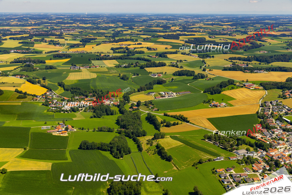 Aktuelles Luftbild von Felizenzell Buchbach - Die Luftaufnahme wurde 2022 mittels UL-Flugzeug erstellt ( keine Drohne ) - hochauflösende Kamera-Systeme von  Canon -Beste Qualität - Für grossformatige Ausdrucke geeignet. Die Geschenkidee !
