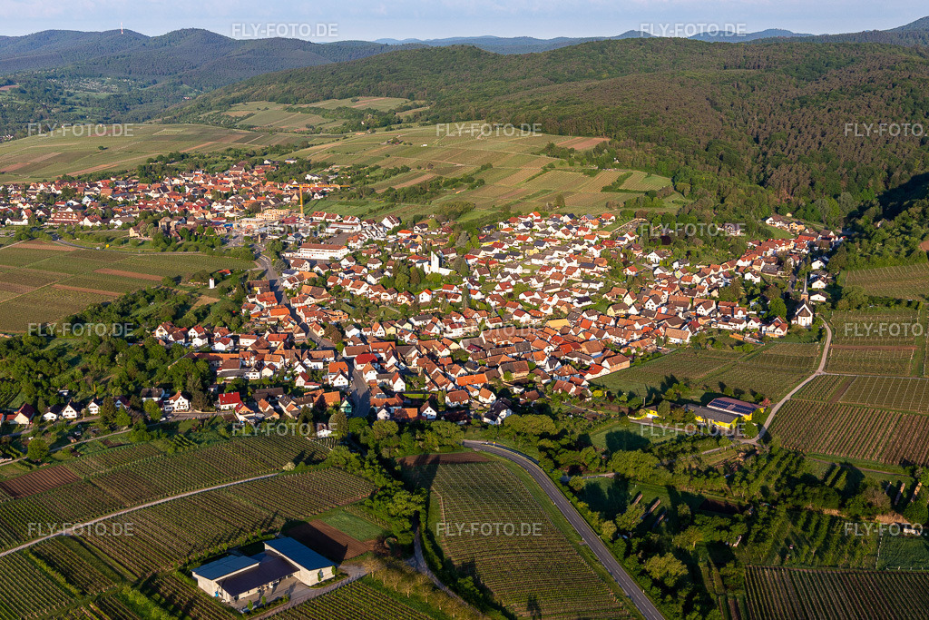 Dorf - Ansicht am Rande von Weinbergen und Wald in Rechtenbach | Luftbild: Dorf - Ansicht am Rande von Weinbergen und Wald in Rechtenbach im Ortsteil Rechtenbach in Schweigen-Rechtenbach im Bundesland Rheinland-Pfalz in Deutschland. Foto: IMG_120648.jpg vom 03.05.2020 durch ©2025 Werner Riehm fly-foto.de/copyright - Realisiert mit Pictrs.com
