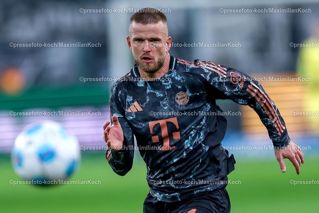 BMG11012502157 | 11.01.2025, Fußball, Borussia Mönchengladbach - FC Bayern München, 1. Fußball Bundesliga, Borussia-Park, Saison 2024 2025: Eric Dier (Bayern #15)DFB regulations prohibit any use of photographs as image sequences and or quasi-video.