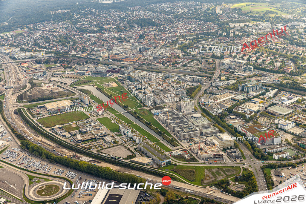 Luftaufnahme der Stadt Böblingen - Die Luftaufnahme wurde 2025 vom UL-Flugzeug heraus erstellt ( keine Drohne ) - Hochauflösende Luftaufnahme - für professionelle Ausdrucke geeignet. Die Geschenkidee !Mit Lizenz und Bildrechte bestellbar