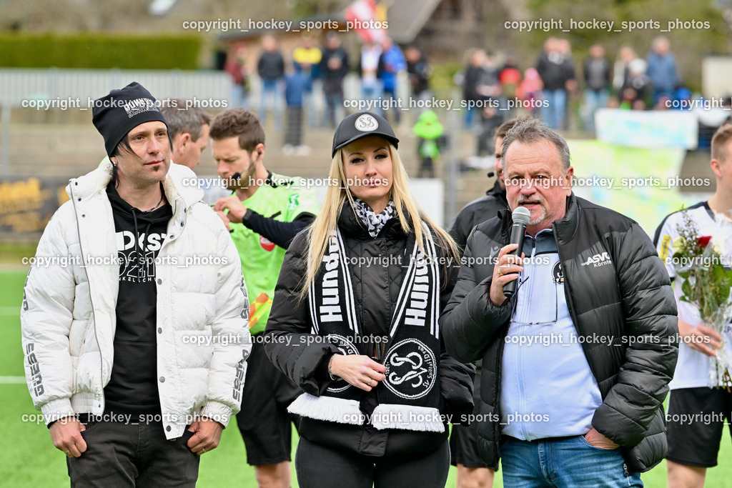 SV Spittal 1921 vs. ATUS Ferlach 24.3.2024 | Sandra Bucher Sängerin, Individualtrainer SV Spittal Wolfgang Oswald, SV Spittal 1921 vs. ATUS Ferlach 24.3.2024, SV Spittal 1921 vs. ATUS Ferlach am 24.03.2024 in Spittal an der Drau (Goldeck Stadion), Austria, (Photo by Bernd Stefan)