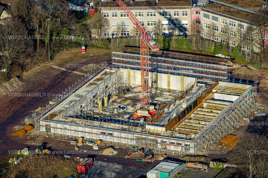 Bottrop240107634 | Luftbild, Baustelle mit Neubau Neustraße Ecke Westring auf dem ehemaligen Sportplatz, Süd-West, Bottrop, Ruhrgebiet, Nordrhein-Westfalen, Deutschland