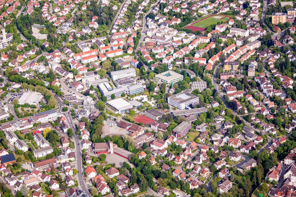 Luftbild: Constantin-Vanotti-Schule, Marie Curie Schule, Realschule Überlingen und Kreissporthalle Überlingen in Überlingen im Bundesland Baden-Württemberg in Deutschland. Foto: IMG_57510.jpg vom 08.06.2013 durch Werner Riehm/FLY-FOTO.deWWW.CVSCHULE.DE