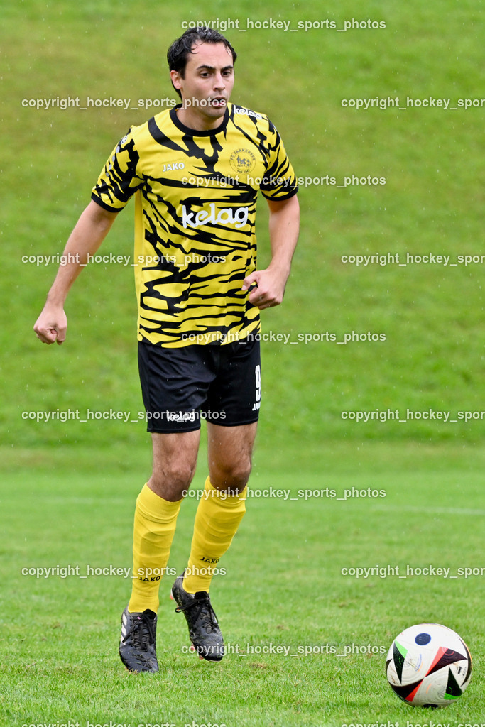 FC Faakersee vs. FC-WR Nussdorf Debant | #9 Thomas Unterguggenberger FC Faakersee, FC Faakersee vs. FC-WR Nussdorf Debant, FC Faakersee vs. FC-WR Nussdorf Debant am 28.09.2024 in Finkenstein (Sportplatz Faakersee), Austria, (Photo by Bernd Stefan)