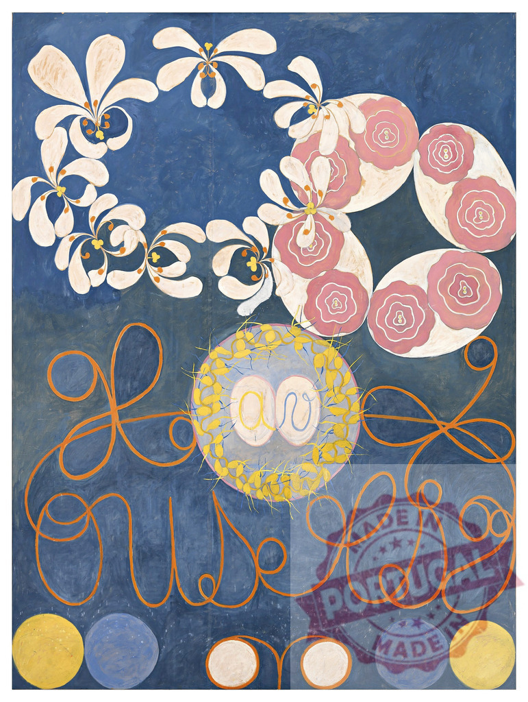 Hilma af Klint The Ten Largest No 7 Adulthood abstract painting. Hilma af Klimt | Hilma af Klint's abstract painting from The Ten Largest No. 7 series representing adulthood - Realized with Pictrs.com
