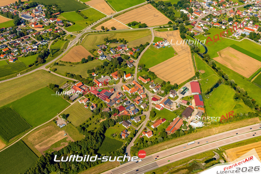 Schöne Luftaufnahme als Geschenk in Großanhausen Burgau - Die Luftbildaufnahme wurde 2025 vom UL-Flugzeug heraus erstellt ( keine Drohne ) - Hochauflösende Luftaufnahme -Nicht vergleichbar mit Google Maps oder Satelittenbilder- Die Geschenkidee !Mit Lizenz und Bildrechte bestellbar