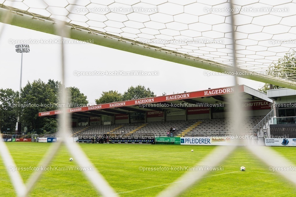xKWI02082501002 | 02.08.2025, xkwix, Fußball, Regionalliga West, FC Gütersloh - 1. FC Bocholt, Ohlendorf Stadion im Heidewald: Stadionansicht