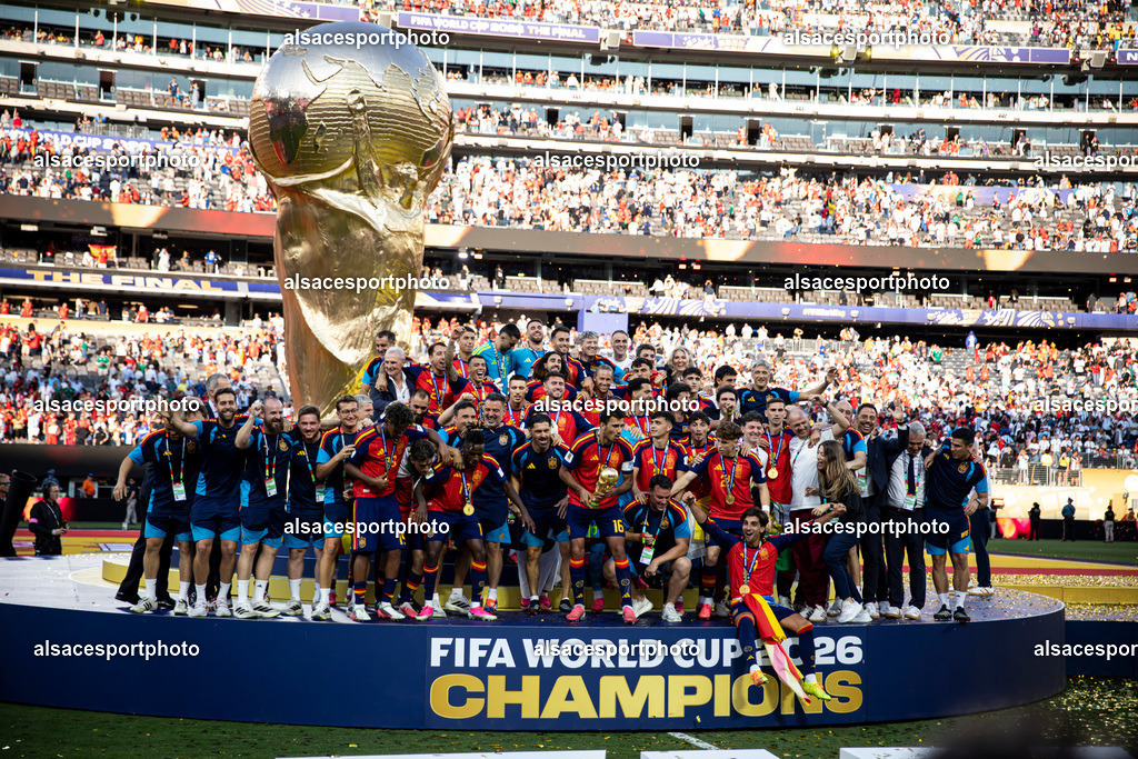 FOOTBALL : Argentine vs Espagne – Finale de la Coupe du Monde FIFA 2026. New York New Jersey Stadium, East Rutherford, New Jersey, États-Unis. 19/07/2026. | cérémonie de clôture et à la remise des trophées à l'issue de la finale entre l'Argentine et l'Espagne au New York New Jersey Stadium d'East Rutherford, New Jersey, États-Unis, le 19 juillet 2026.