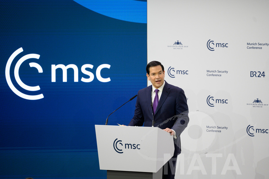 _DWI4177 | Politiker Marco Rubio (REP), Außenminister der Vereinigten Staaten von Amerika, spricht auf der Münchner Sicherheitskonferenz 2026. München, 14.02.2026 Bayern Deutschland - Realisiert mit Pictrs.com