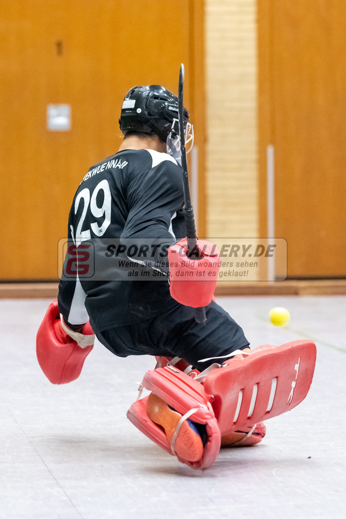 SFE_20230115_0171 | 1. Bundesliga Hockey Herren Schwarz-Weiss Neuss - Crefelder HTC am 15.01.2023 in  (Sporthalle Jahnerstrasse), Photo: Stephan Fehrmann 2022 (Sports-Gallery),Joshua Onyekwue Nnaji Torwart ( Crefelder HTC #29 )