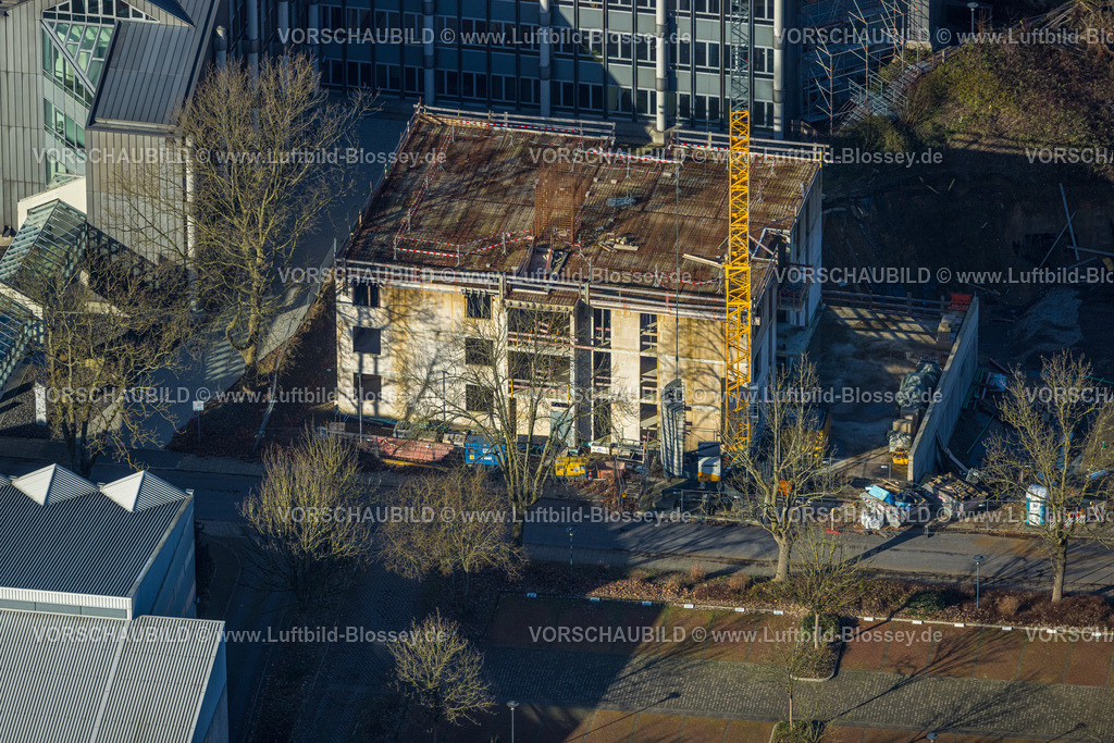 Bochum240103601 | Luftbild, Baustelle Paulstraße, Neubauprojekt Ecke Philippstraße für Bürokomplex, Wiemelhausen, Bochum, Ruhrgebiet, Nordrhein-Westfalen, Deutschland