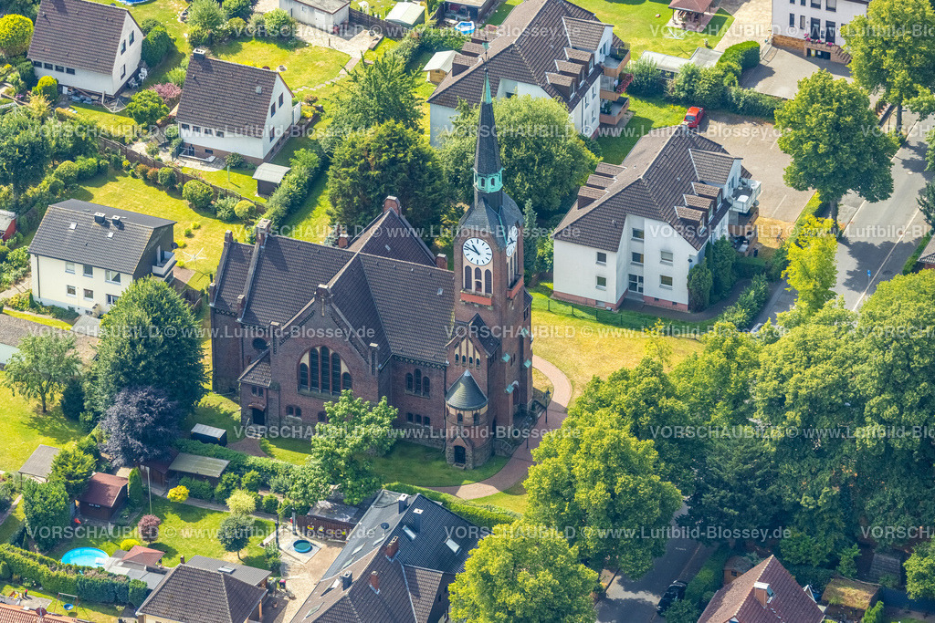 Dortmund220703978 | Luftbild, Evang. Kirche Husen-Kurl, Kurl, Dortmund, Ruhrgebiet, Nordrhein-Westfalen, Deutschland