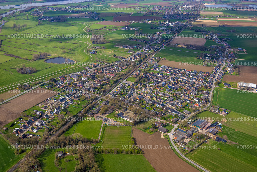 Emmerich230300111 | Luftbild, Ortsansicht Praest, Emmerich am Rhein, Niederrhein, Nordrhein-Westfalen, Deutschland