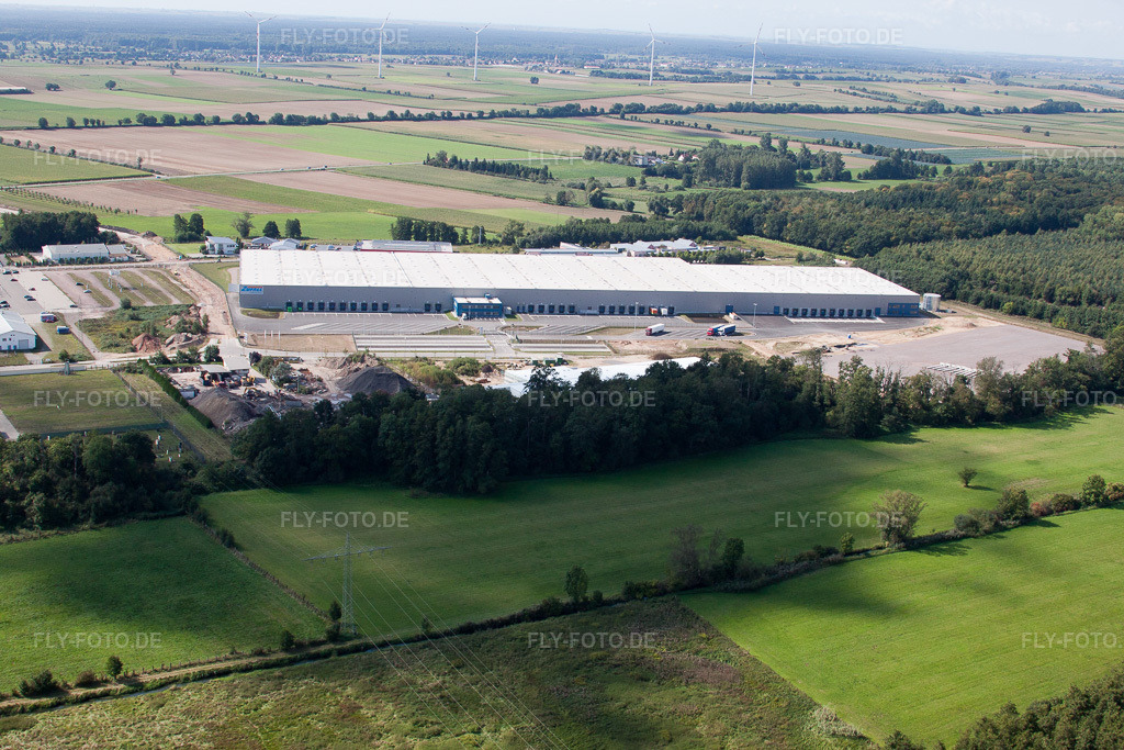 Luftbild: Zufall Logistik-Center im Ortsteil Minderslachen in Kandel im Bundesland Rheinland-Pfalz in Deutschland. Foto: IMG_21085.jpg vom 06.09.2009 durch Werner Riehm/FLY-FOTO.de