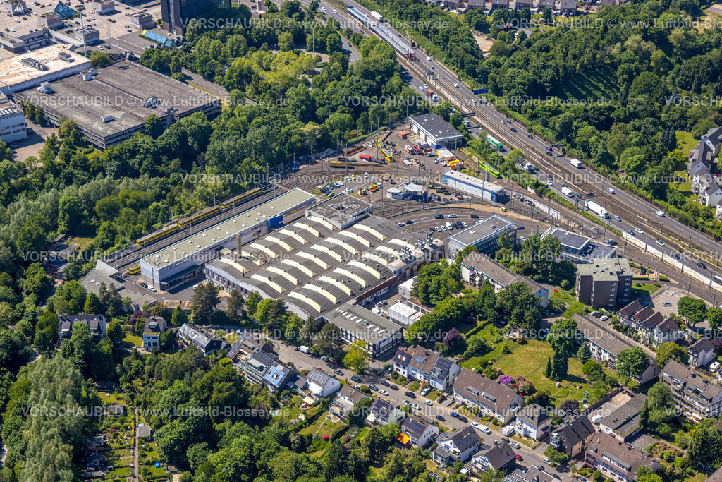 Essen250508290 | Luftbild, Ruhrbahn GmbH Betriebshof Schweriner Straße, Frohnhausen, Essen, Ruhrgebiet, Nordrhein-Westfalen, Deutschland