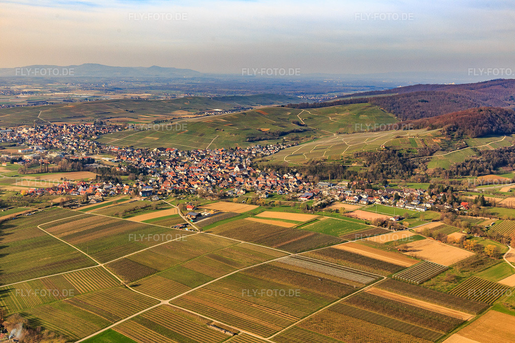 Luftbild: Ortsansicht aus Süden im Ortsteil Ehrenstetten in Ehrenkirchen im Bundesland Baden-Württemberg in Deutschland. Foto: IMG_112988.jpg vom 22.03.2019 durch Werner Riehm/FLY-FOTO.de