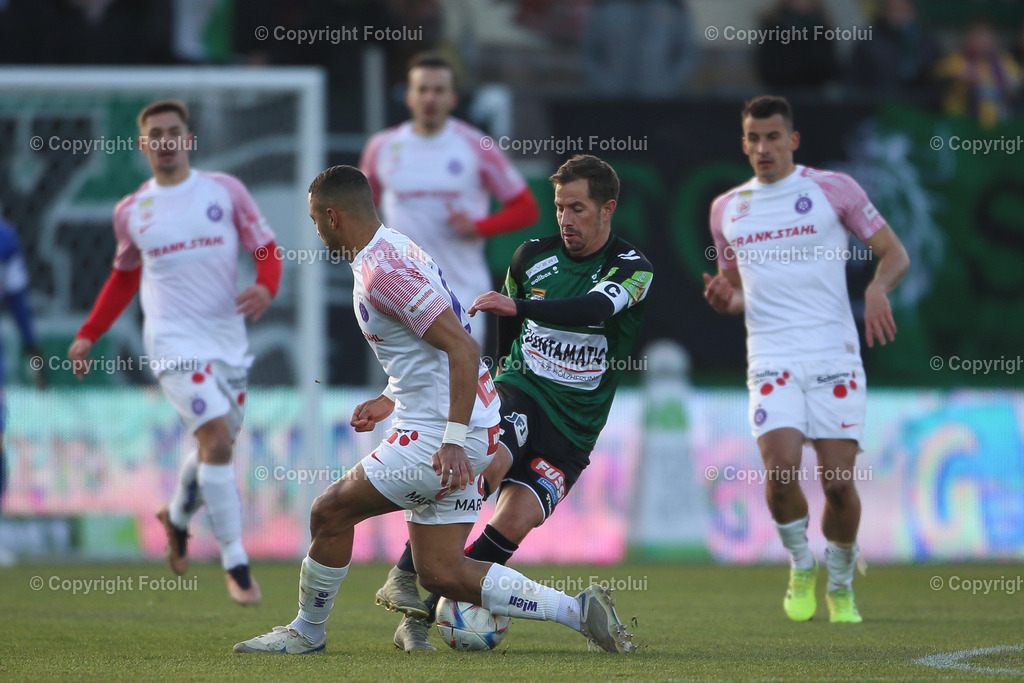 A_LUI_20230304_0010 | SPORT FUSSBALL ADMIRAL BUNDESLIGA SV RIED VS AUSTRIA WIEN
IM BILD: Marvin Martins (FK Austria Wien), Stefan Nutz (SV Ried)

FOTO:FOTOLUI/UW