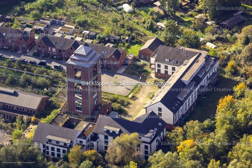 Luftbild Oberhausen-6706 | Luftbildfotografie Wohngebiet der Mehrfamilienhaussiedlung Münzstraße/Zum Dörnbusch auf dem Gelände des ehemaligen "Schachtes IV der Zeche Osterfeld " in Oberhausen - Realisiert mit Pictrs.com