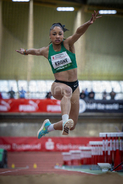 Indoor Meeting Dortmund, 08.02.2026 | DORTMUND, GERMANY - FEBRUARY 8:  Triple jumper Josie Krone (TSG Bergedorf) during the Indoor Meeting Dortmund at the Helmut-Koernig-Halle on February 8, 2026 in Dortmund, Germany. (Photo by Axel Kohring/Beautiful Sports Int.)