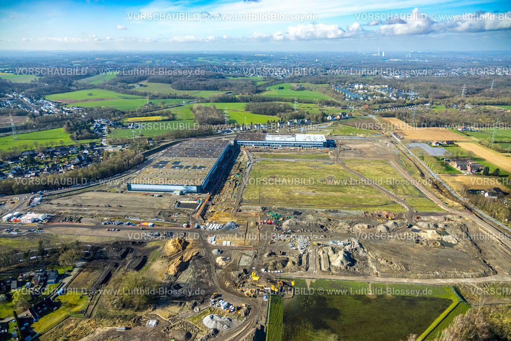 Dortmund260305320 | Luftbild, LogPoint Ruhr, Brache des ehemaligen Knepper-Kraftwerks, Baustelle mit Logistikhallen für neues Gewerbegebiet und Industriegebiet als Logistikpark und Gewerbepark, Fernsicht, Dortmund, Ruhrgebiet, Nordrhein-Westfalen, Deutschland
