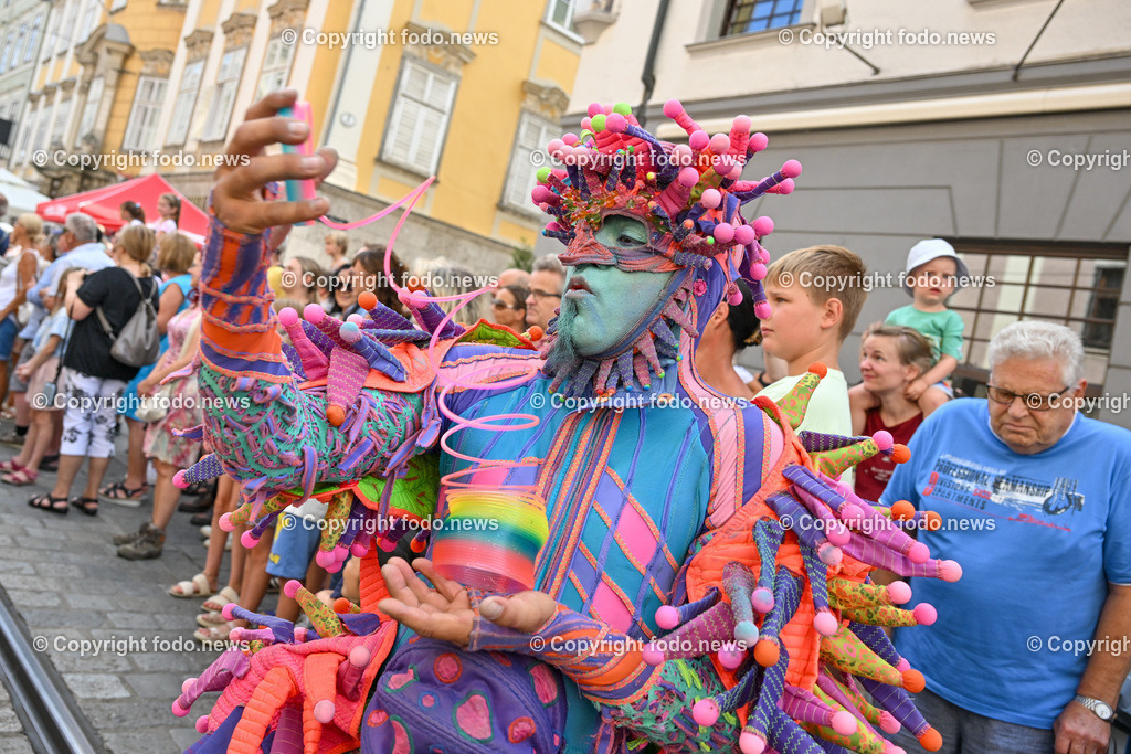 Pflasterspektakel_ 35. Linzer Pflasterspektakel 2023_ 19.07.2023-21 | 19.07.2023, Linz, AUT, 35. Linzer Pflasterspektakel 2023, im Bild diverse Kuenstler