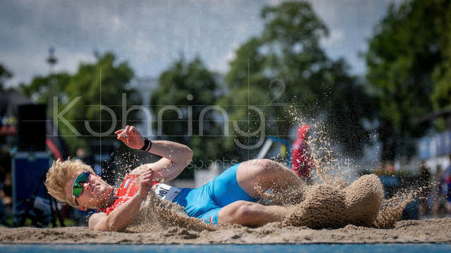 Juniorengala 2026; Mannheim, 14.06.2026 | MANNHEIM, GERMANY - JUNE 14, 2026 : Bob Goebel (LUX/Luxembourg) competing in the men’s U20 long jump during the Juniorengala 2026 at Michael-Hoffmann-Stadion on June 14, 2026 in Mannheim, Germany.
