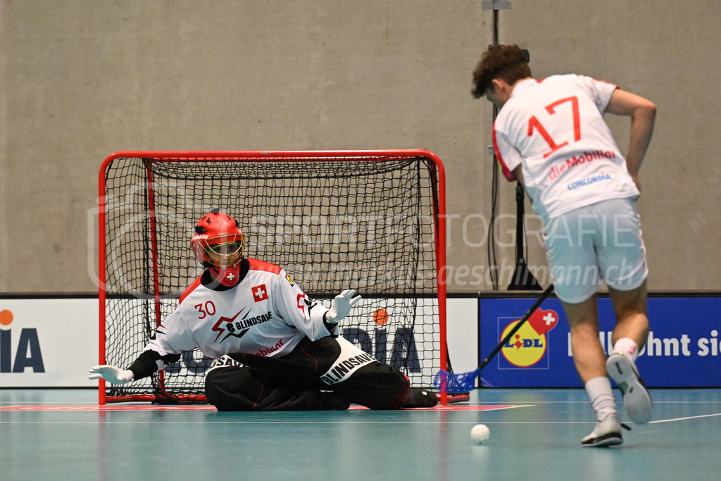 Switzerland B U19 vs Switzerland U19 - 4. February 2024 | Switzerland B U19 vs Switzerland U19
U19 Men International Matches in Switzerland
GoEasy Arena, Siggenthal Station
Switzerland goalie #30 Ilja Brunner.
Credit: Markus Aeschimann | <a href="https://www.markus-aeschimann.ch">Sportfotografie Markus Aeschimann</a> | <a href="https://www.instagram.com/sportfotografie.aeschimann">@sportfotografie.aeschimann</a> - Realisiert mit Pictrs.com